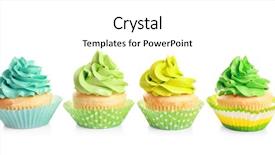  Presentation with cupcakes - Audience pleasing PPT layouts consisting of tasty colorful cupcakes on white backdrop and a white colored foreground