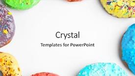  Presentation with donuts - Amazing presentation theme having tasty colorful donuts on white backdrop and a white colored foreground