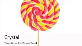  Presentation with lollipop - Amazing slide deck having tasty colorful lollipop on white background backdrop and a white colored foreground