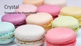  Presentation with colorful - Amazing presentation theme having tasty colorful macaroons backdrop and a lemonade colored foreground