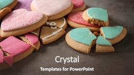  Presentation with cookies - Slides enhanced with tasty colourful heart shaped cookies background and a tawny brown colored foreground