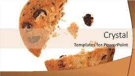  Presentation with of chocolate chips cookies - PPT theme having tasty cookie with chocolate chips background and a lemonade colored foreground
