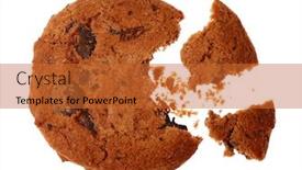  Presentation with white chocolate - PPT theme consisting of tasty-cookie-with-chocolate-chips background and a red colored foreground