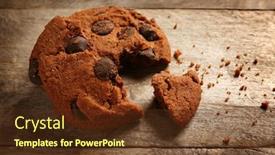  Presentation with cookie - Amazing PPT theme having tasty-cookie-with-chocolate-chips backdrop and a tawny brown colored foreground