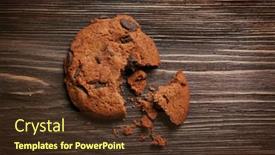  Presentation with cookie - Colorful theme enhanced with tasty-cookie-with-chocolate-chips backdrop and a tawny brown colored foreground