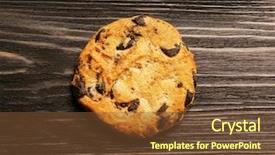  Presentation with chocolate chip cookie - Beautiful PPT theme featuring tasty cookie with chocolate chips backdrop and a tawny brown colored foreground