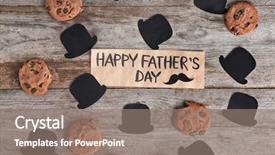 Presentation with cookies - Colorful slide deck enhanced with decorations for father's day backdrop and a gray colored foreground