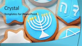  Presentation with hanukkah - Theme enhanced with tasty cookies for hanukkah background and a arctic colored foreground