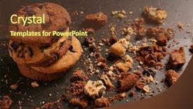  Presentation with of chocolate chips cookies - Colorful slide deck enhanced with tasty cookies with chocolate chips backdrop and a tawny brown colored foreground