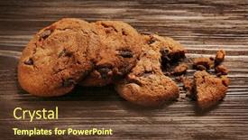  Presentation with cookies - Amazing PPT theme having tasty-cookies-with-chocolate-chips backdrop and a tawny brown colored foreground