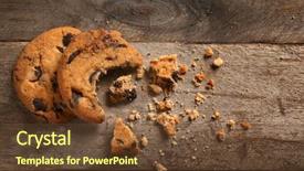  Presentation with cookies - Cool new slides with chips and crumbs on wood backdrop and a tawny brown colored foreground