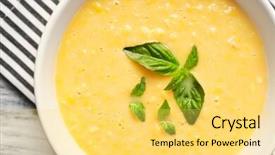  Presentation with chemistry leaves green leaf - Presentation theme consisting of tasty cornmeal mush with basil background and a yellow colored foreground