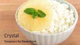  Presentation with pineapple - Cool new slide deck with tasty cottage cheese with pineapple backdrop and a  colored foreground