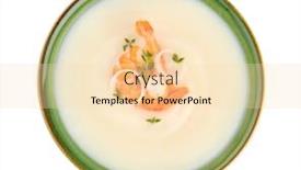  Presentation with shrimps - Slides enhanced with tasty cream soup with shrimps in bowl isolated on white background and a lemonade colored foreground