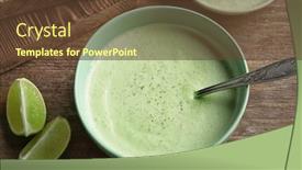  Presentation with taco - Colorful presentation design enhanced with tasty creamy lime sauce for fish taco in bowl on kitchen table backdrop and a tawny brown colored foreground