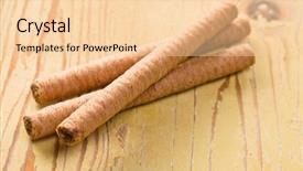  Presentation with wafer - Cool new presentation theme with tasty creamy wafer rolls backdrop and a lemonade colored foreground