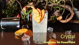  Presentation with cocktail bar - Amazing slide set having tasty-creative-cocktail backdrop and a tawny brown colored foreground
