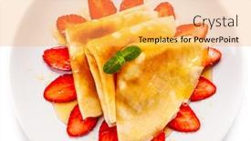  Presentation with strawberries - PPT layouts with tasty-crepes-with-strawberries background and a yellow colored foreground