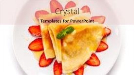  Presentation with strawberries - Theme having tasty-crepes-with-strawberries background and a lemonade colored foreground