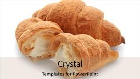  Presentation with croissant - Slides consisting of tasty croissants with cream background and a coral colored foreground