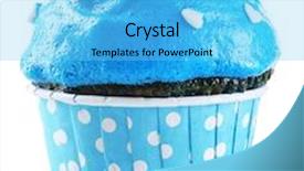  Presentation with cupcake - Presentation theme having tasty-cupcake-isolated-on-white background and a light blue colored foreground