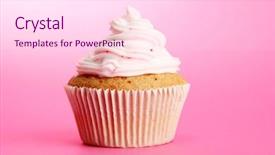  Presentation with pink counseling - Presentation consisting of tasty cupcake on pink background background and a pink colored foreground