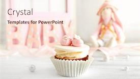  Presentation with cupcake - Slides consisting of soft food word - tasty cupcake on the table background and a lemonade colored foreground