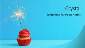  Presentation with sparkle - Audience pleasing slide deck consisting of tasty cupcake with sparkler backdrop and a cyan colored foreground