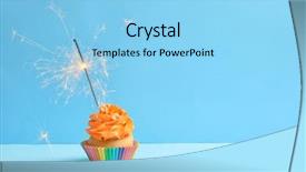  Presentation with cupcake - Amazing PPT layouts having tasty cupcake with sparkler backdrop and a light blue colored foreground