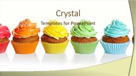 Presentation with cupcakes - Beautiful slide set featuring tasty cupcakes isolated on white backdrop and a cream colored foreground