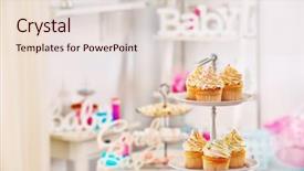  Presentation with dessert oreo - Audience pleasing presentation design consisting of tasty cupcakes on blurred background backdrop and a lemonade colored foreground