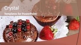  Presentation with cupcakes - Theme enhanced with tasty-cupcakes-on-wooden-background background and a coral colored foreground