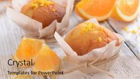  Presentation with cupcakes - Presentation enhanced with tasty cupcakes with orange background and a coral colored foreground