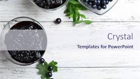  Presentation with currant - Cool new slide deck with tasty-currant-jam-with-berries backdrop and a sky blue colored foreground