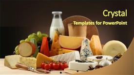  Presentation with dairy - Colorful presentation design enhanced with tasty dairy products on wooden table on dark background backdrop and a wine colored foreground