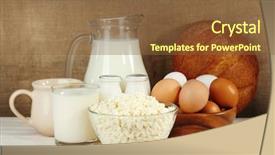  Presentation with dairy products - Cool new theme with tasty dairy products on wooden table on sacking background backdrop and a tawny brown colored foreground