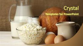  Presentation with dairy - Cool new presentation theme with tasty dairy products on wooden table on sacking background backdrop and a tawny brown colored foreground