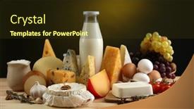  Presentation with dairy products - Colorful presentation design enhanced with food calcium - tasty dairy products on wooden backdrop and a tawny brown colored foreground