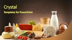  Presentation with dairy products - Cool new slide set with tasty dairy products on wooden table on dark background backdrop and a tawny brown colored foreground