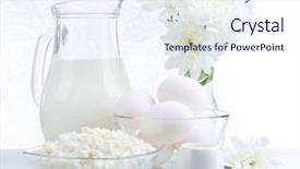  Presentation with dairy products - Amazing presentation theme having tasty dairy products on wooden table backdrop and a sky blue colored foreground