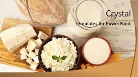  Presentation with dairy products - PPT layouts featuring tasty dairy products with bread background and a lemonade colored foreground