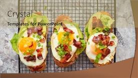  Presentation with avocado - Presentation design enhanced with tasty-delicious-homemade-toasts background and a yellow colored foreground