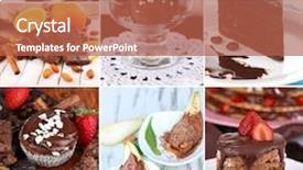  Presentation with dessert - Audience pleasing PPT theme consisting of tasty dessert collage backdrop and a red colored foreground