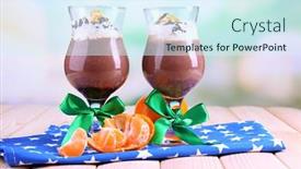  Presentation with chocolate dessert - Presentation with pile of books open book background and a soft green colored foreground