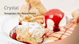  Presentation with ice cream - Presentation theme enhanced with tasty-dessert-with-ice-cream background and a lemonade colored foreground