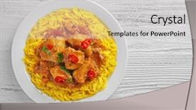  Presentation with chicken curry - Beautiful PPT layouts featuring tasty dinner with chicken curry backdrop and a light gray colored foreground