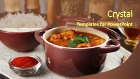  Presentation with chicken curry - Slides enhanced with karier - tasty dinner with chicken curry background and a tawny brown colored foreground