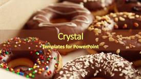  Presentation with donuts - Colorful PPT theme enhanced with tasty donuts background backdrop and a tawny brown colored foreground