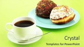  Presentation with color coklat susu - Presentation featuring tasty donuts on color plate background and a  colored foreground
