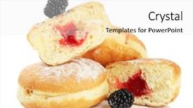  Presentation with donuts - Slide set featuring tasty donuts with berries isolated on white background and a white colored foreground